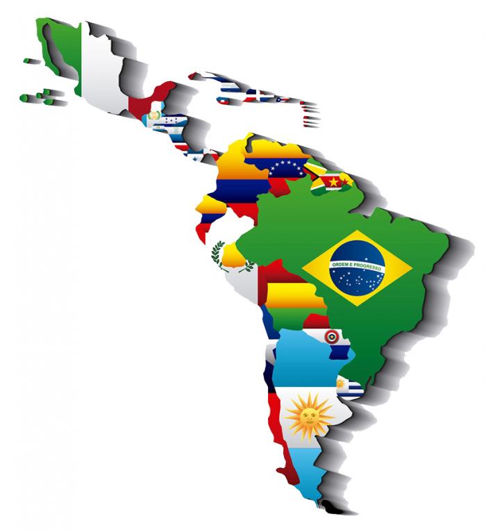 Mapa de América Latina y el Caribe